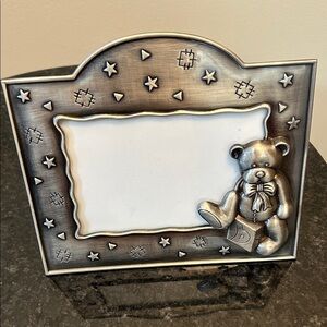 Fetch Home Decor Silver Pewter Teddy Bear Photo Frame EUC 6X4